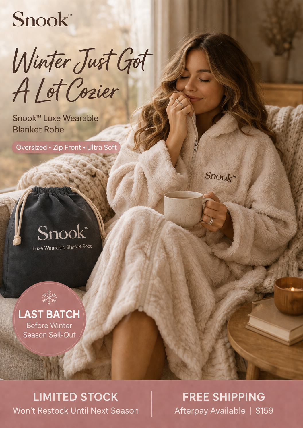Snook™ Luxury Wearable Blanket Robe- ONE SIZE